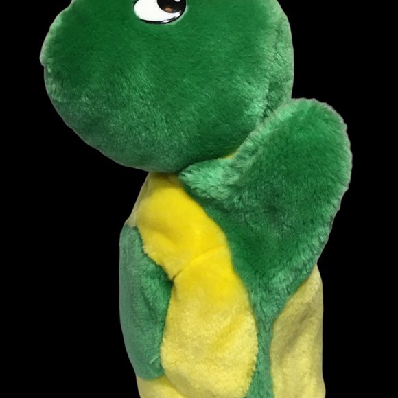 PLUSHPUPS 2006 Baby Turtle Puppet Plush Green Yellow Handpuppet 10" VHTF - RARE - Picture 5 of 10